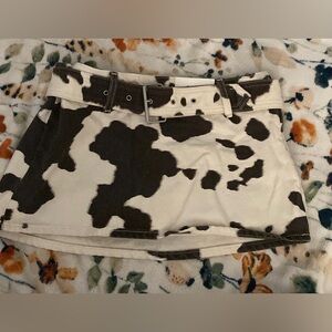 Cow Print Mini Skirt